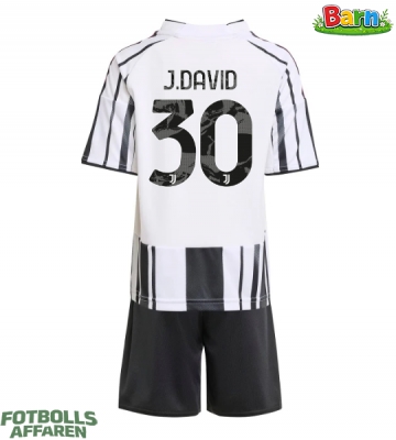 Juventus Jonathan David #30 Hemmaställ Barn 2025-26 Kortärmad (+ Korta byxor)